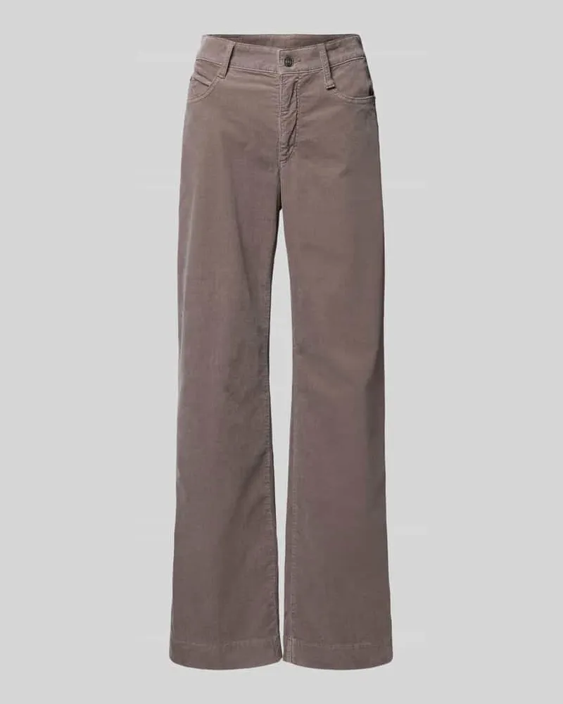 MAC Jeans Cordhose mit weitem Bein und Eingrifftaschen Taupe