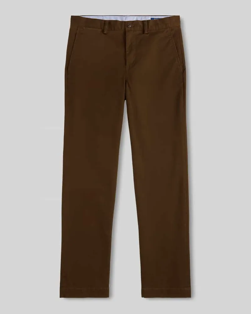 Ralph Lauren Gerade Hose aus Baumwoll-Mix Dunkelbraun