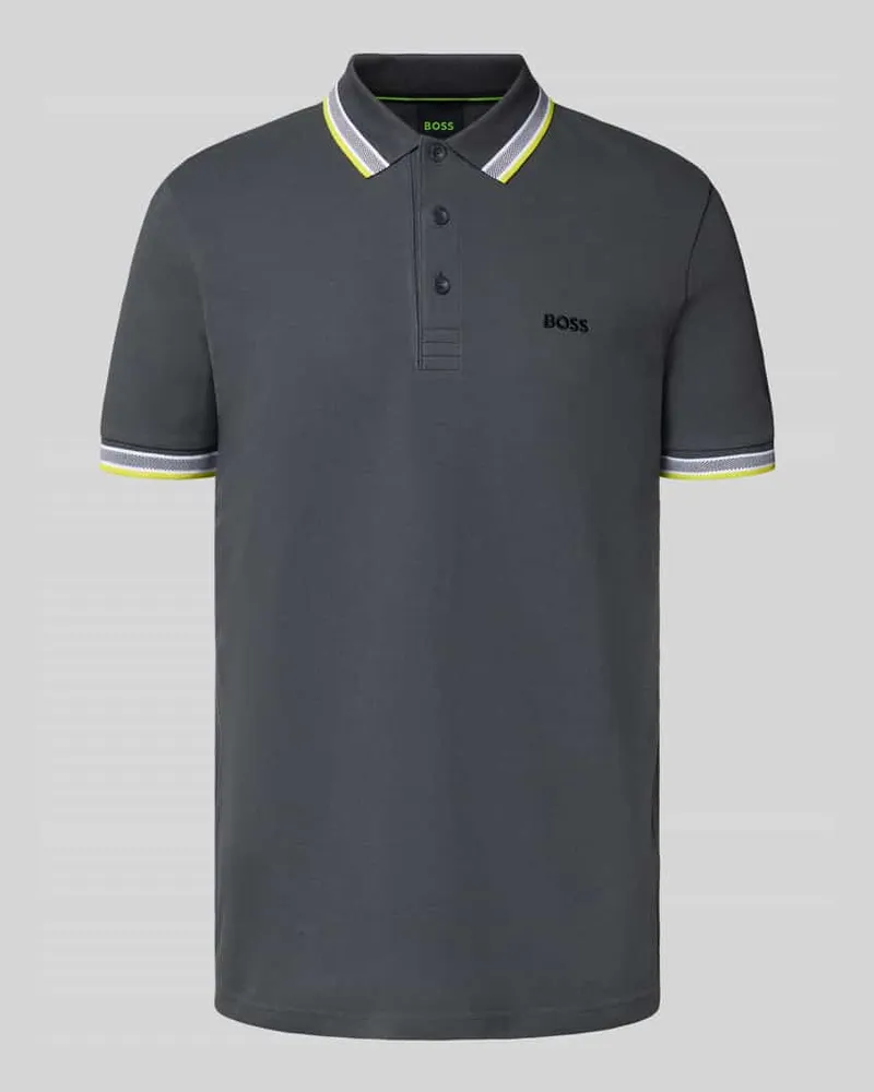 HUGO BOSS Regular Fit Poloshirt aus reiner Baumwolle Dunkelgrau