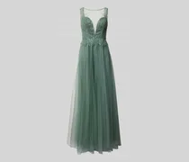 Abendkleid mit Zierstein- und Paillettenbesatz