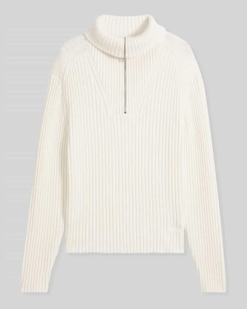 HUGO BOSS Troyer mit Reißverschluss-Detail Weiss