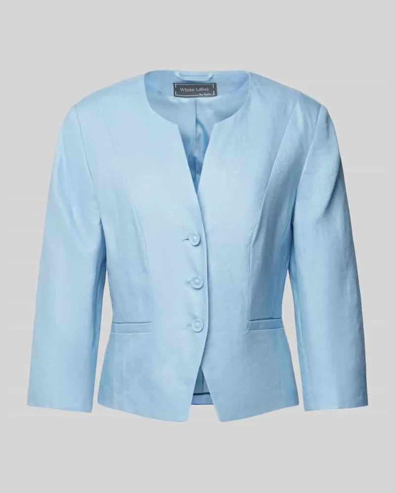 White Label Blazer mit Leistentaschen Hellblau