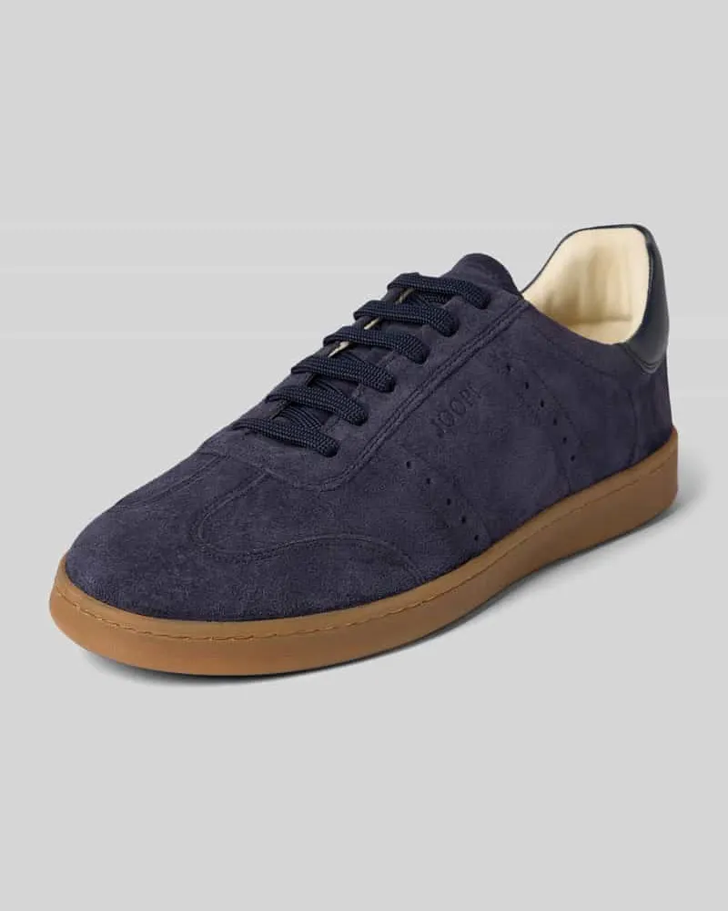 JOOP! Ledersneaker mit Label-Schriftzug Modell 'velluto misto ike Marine