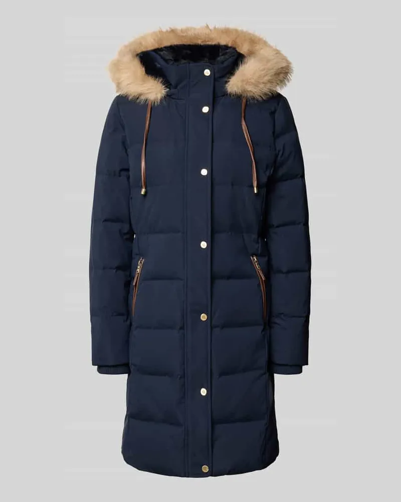 Ralph Lauren Regular Fit Daunenmantel mit Besatz aus Webpelz Marine