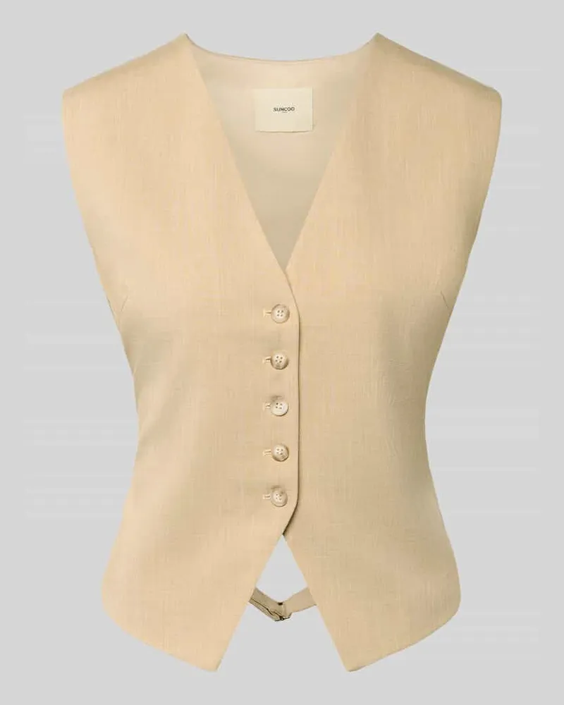 Suncoo Slim Fit Weste mit Viskose-Anteil Modell 'DYLAN Beige