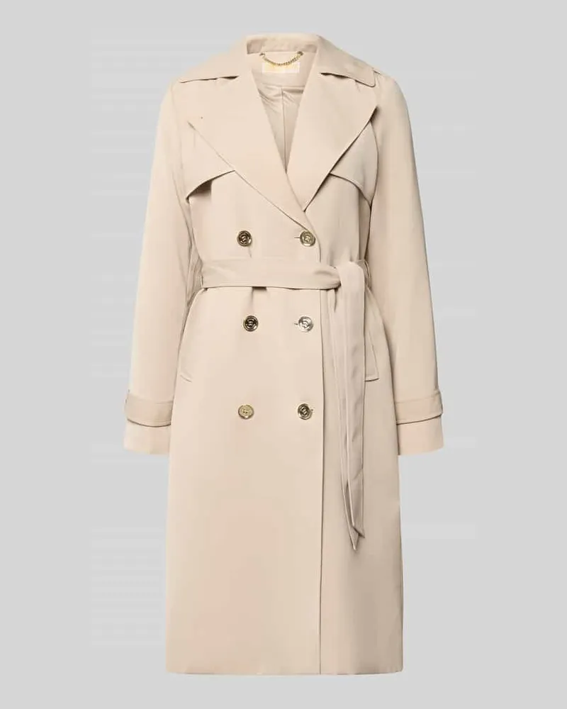 Michael Kors Zweireihiger Trenchcoat mit Bindegürtel Beige