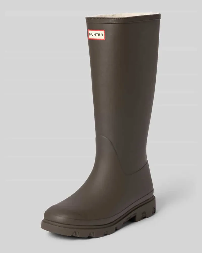 Hunter Stiefel mit Label-Patch Dunkelbraun