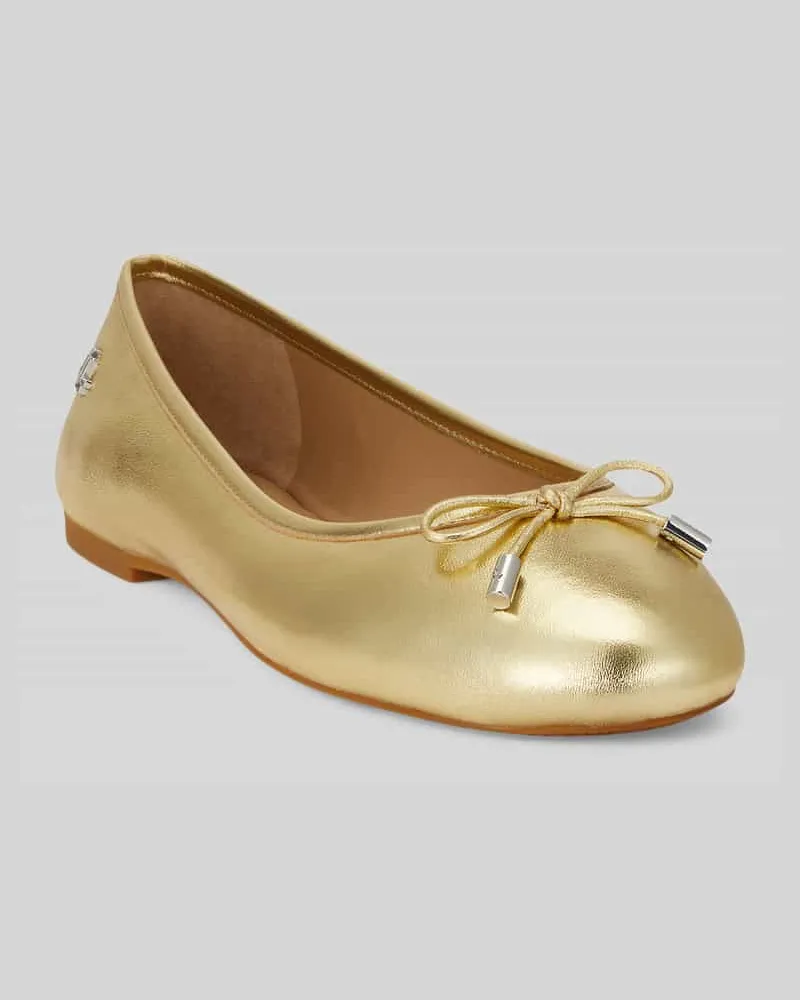 Ralph Lauren Ballerina aus echtem Schafsleder Gold