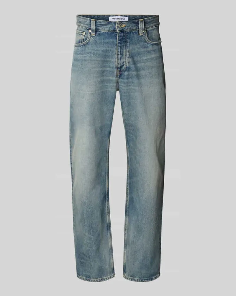 Won Hundred Straight Fit Jeans im 5-Pocket-Design Modell "Steve Jeansblau