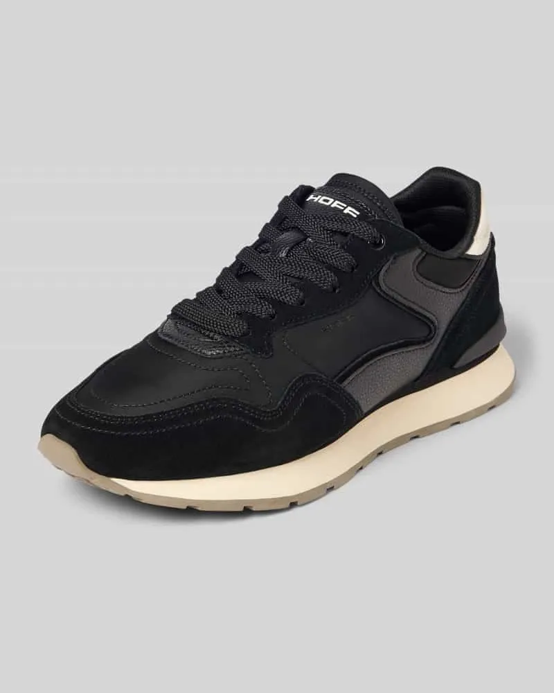 HOFF Sneaker aus Leder-Mix mit Logo-Detail Modell 'City Black