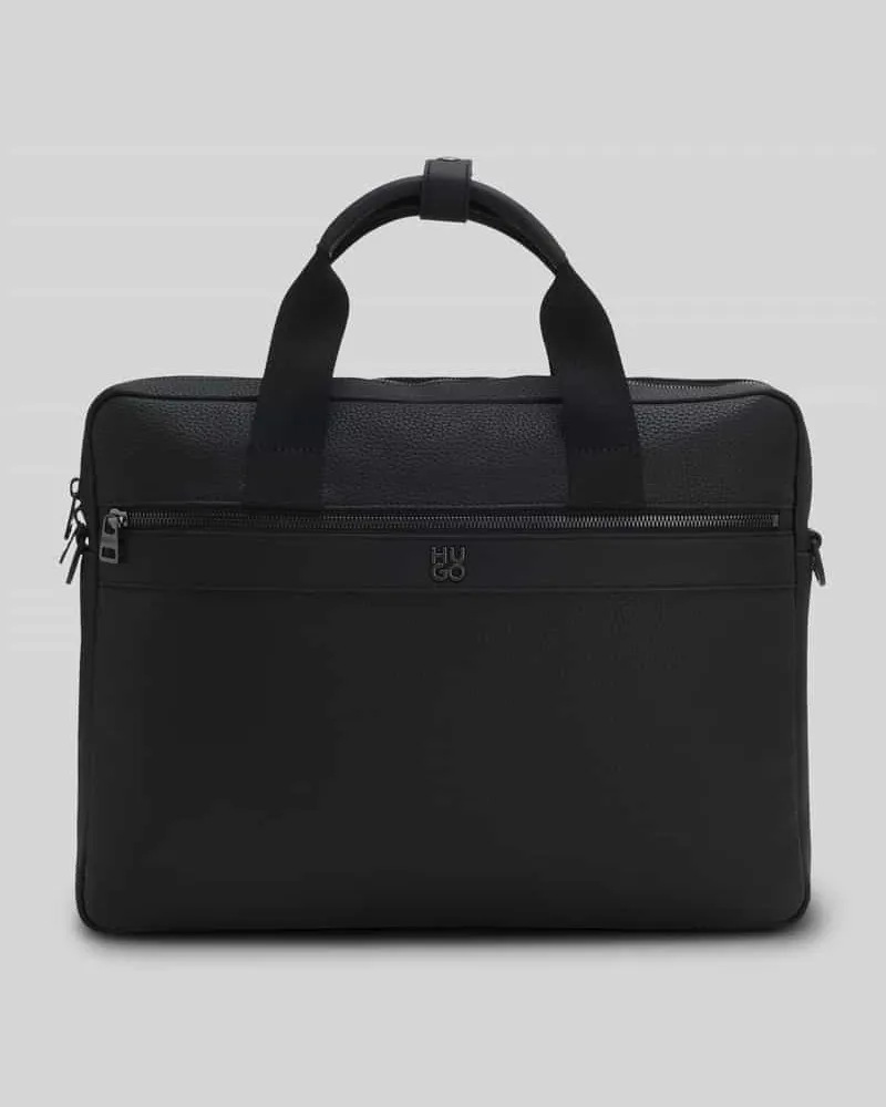 HUGO BOSS Businesstasche in Lederoptik Modell 'QUANTIC DOCUMENT Black
