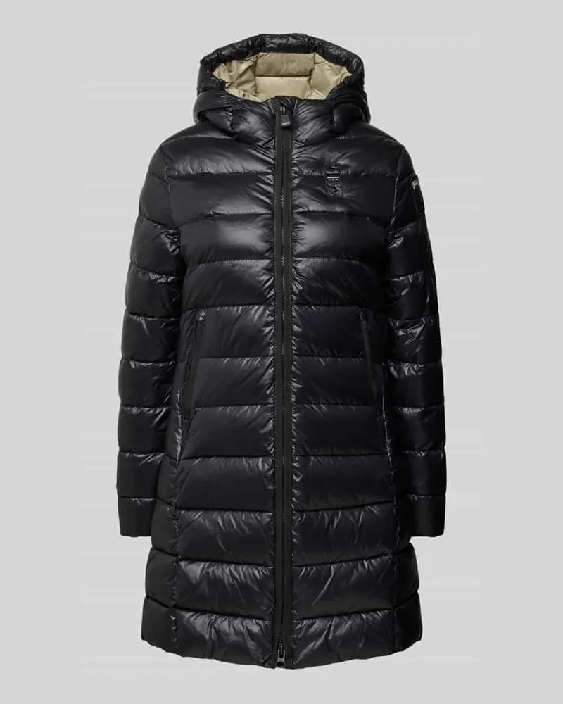 Blauer Steppmantel mit Zweiwege-Reißverschluss Black