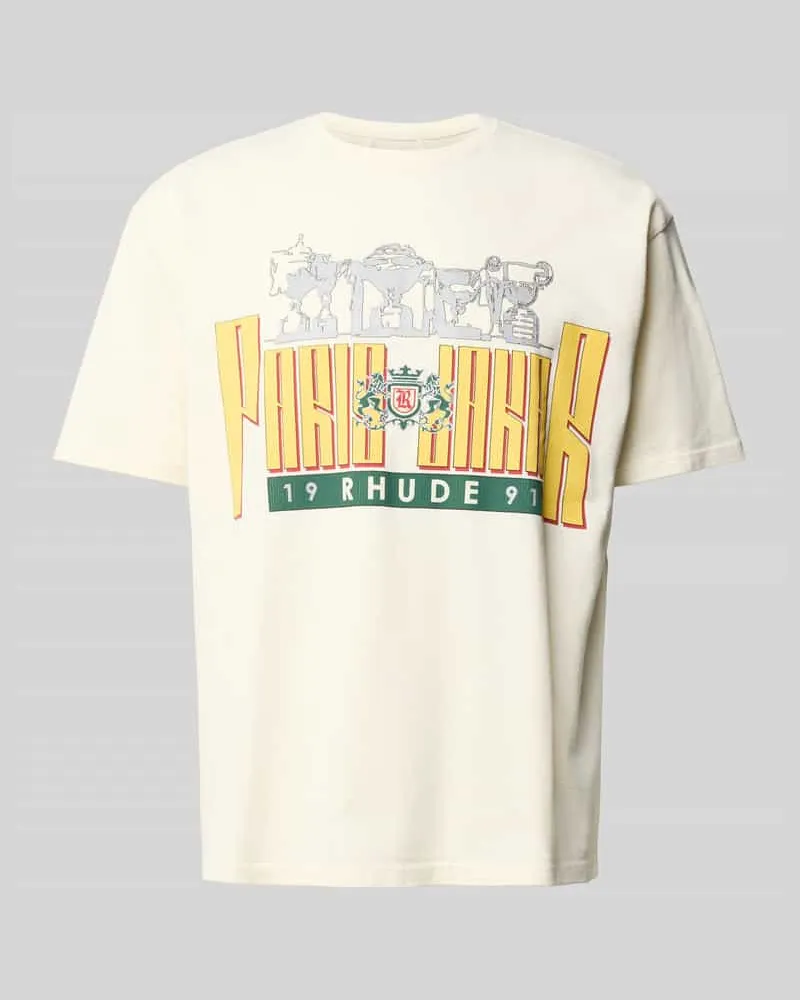 RHUDE Relaxed Fit T-Shirt aus Baumwolle Offwhite