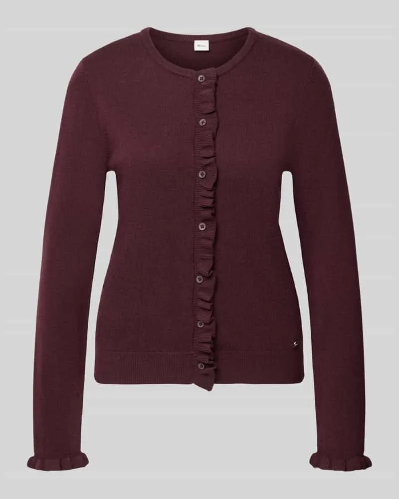 Brax Slim Fit Strickjacke aus Schurwoll-Kaschmir-Mix Modell 'ANN Bordeaux