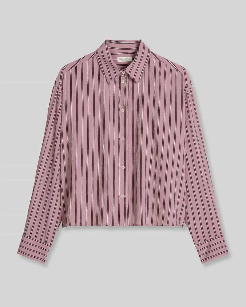 Marc O'Polo Cropped Langarmbluse mit überschnittenen Schultern Mauve