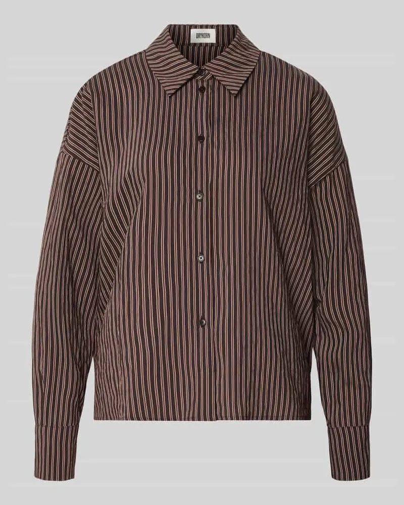 Drykorn Relaxed Fit Bluse mit überschnittenen Schultern Modell 'CLOELIA Dunkelbraun