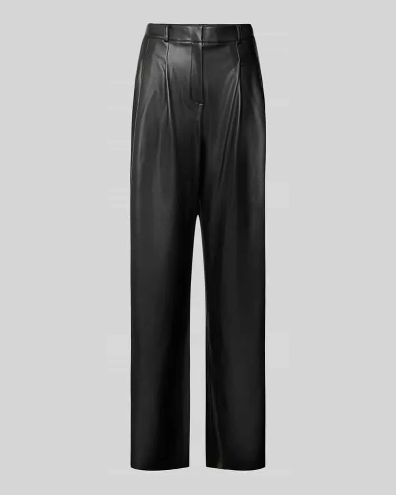 HUGO BOSS Straight Leg Hose in Leder-Optik Modell 'Hawine Black