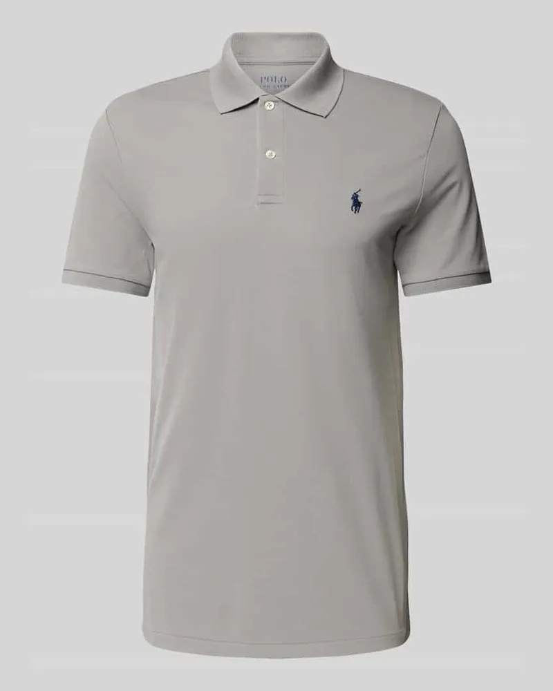 Ralph Lauren Tailored Fit Poloshirt mit Logo-Stitching Mittelgrau