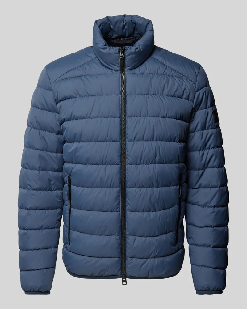 Marc O'Polo Regular Fit Steppjacke mit Reißverschlusstaschen mit gummierter Blende Rauchblau