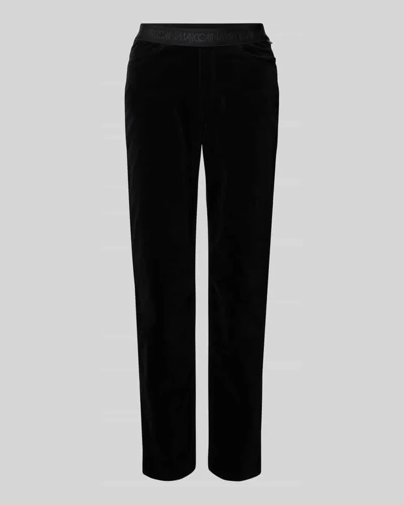 Marc Cain Stoffhose mit elastischem Logo-Bund Black