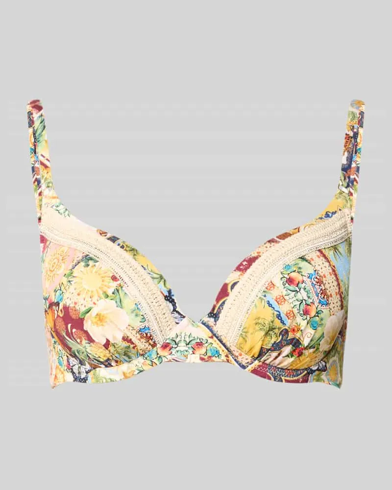 watercult Bikini-Oberteil im Allover-Look Modell 'TREASURED TROVE Beige