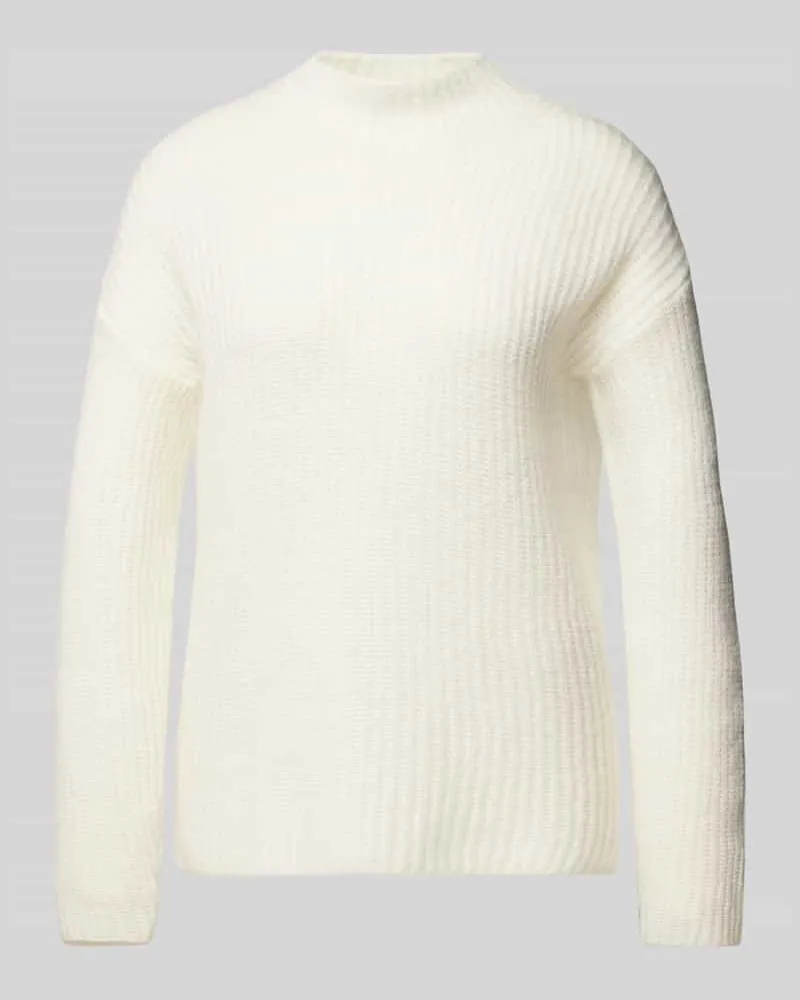 HUGO BOSS Strickpullover mit Stehkragen Ecru