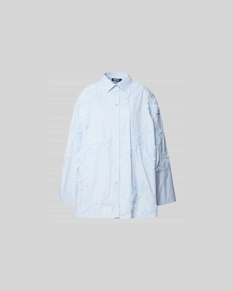 ROTATE Birger Christensen Oversized Hemdbluse aus Baumwolle Hellblau