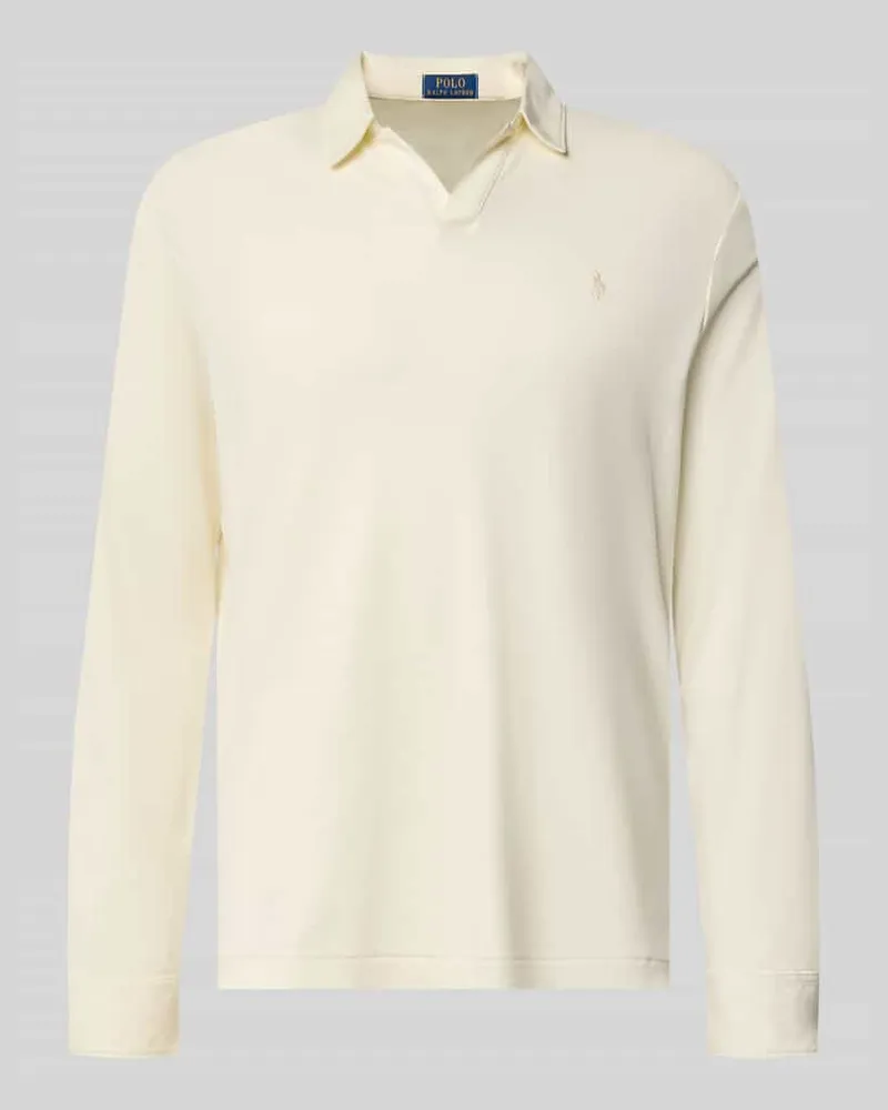 Ralph Lauren Slim Fit Poloshirt aus reiner Baumwolle Offwhite