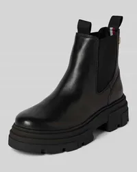 Tommy Hilfiger Lederboots mit Label-Applikation Modell 'COMBAT Black