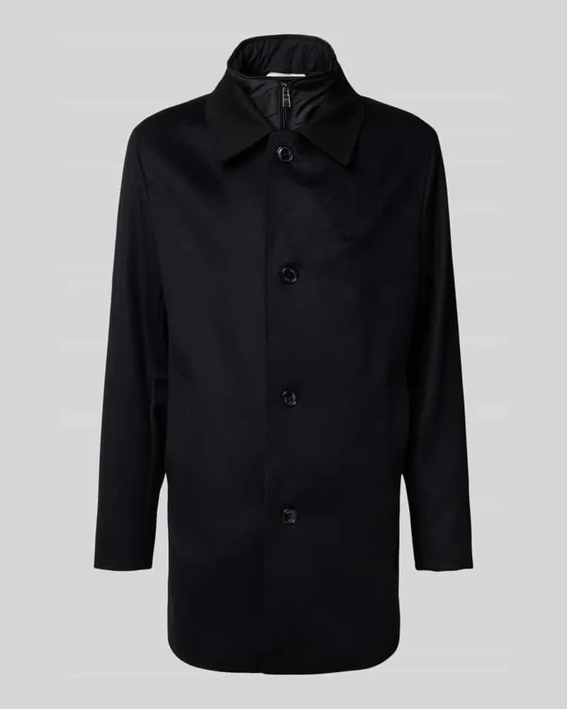 HUGO BOSS Regular Fit Wollmantel mit Kaschmir-Anteil Modell 'CLARK Black