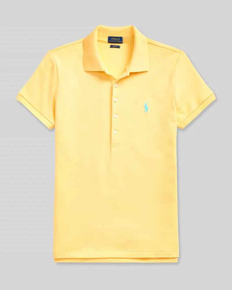Ralph Lauren Slim Fit Poloshirt aus Baumwoll-Mix Hellgelb