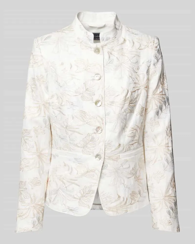 White Label Leinenblazer mit Stehkragen Offwhite