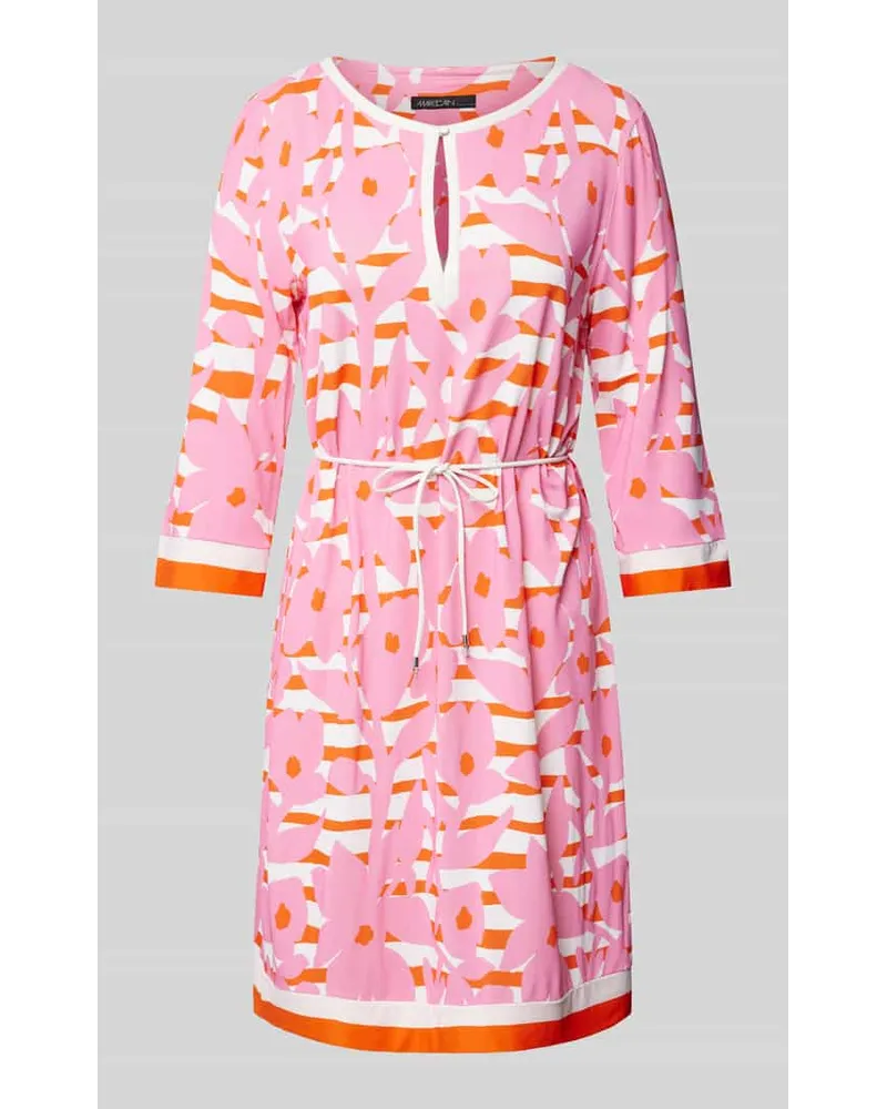 Marc Cain Knielanges Kleid mit Allover-Muster Pink