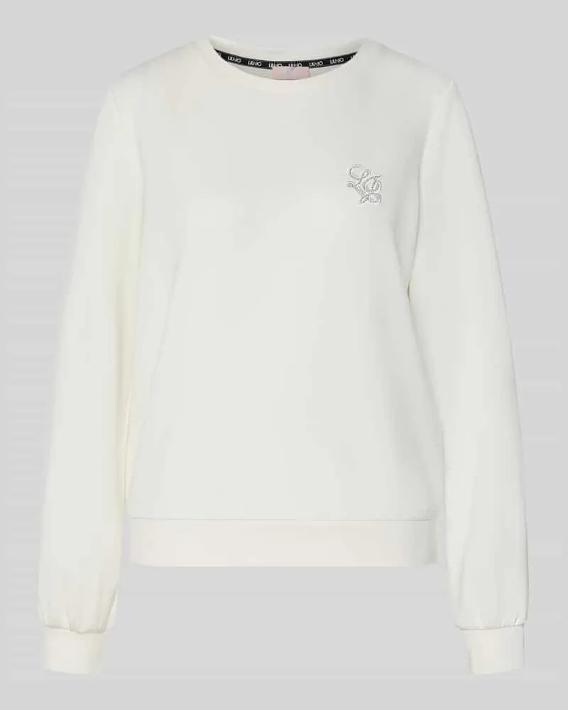Liu Jo Sweatshirt aus Modal-Mix mit Rundhalsausschnitt Offwhite