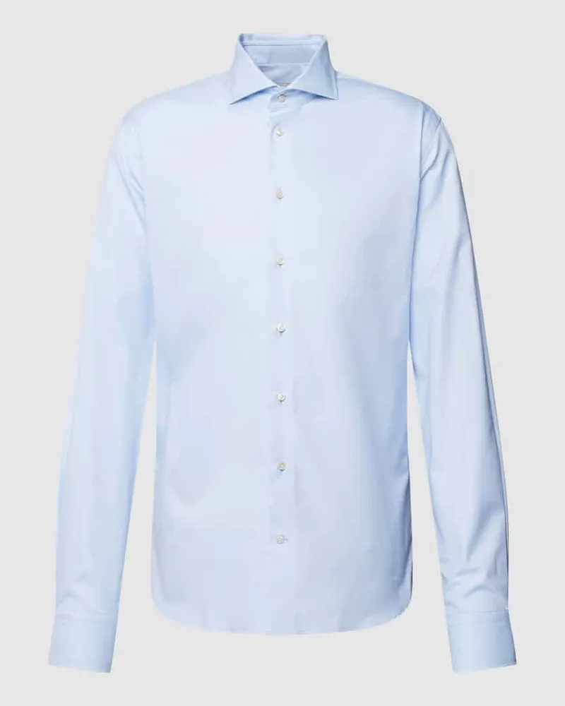Profuomo Freizeithemd in unifarbenem Design Hellblau