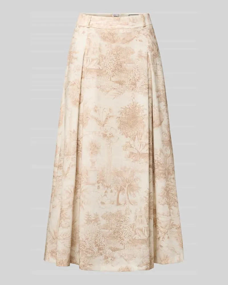 SEDUCTIVE  Midirock im Allover-Look Modell 'PALMIRA Beige