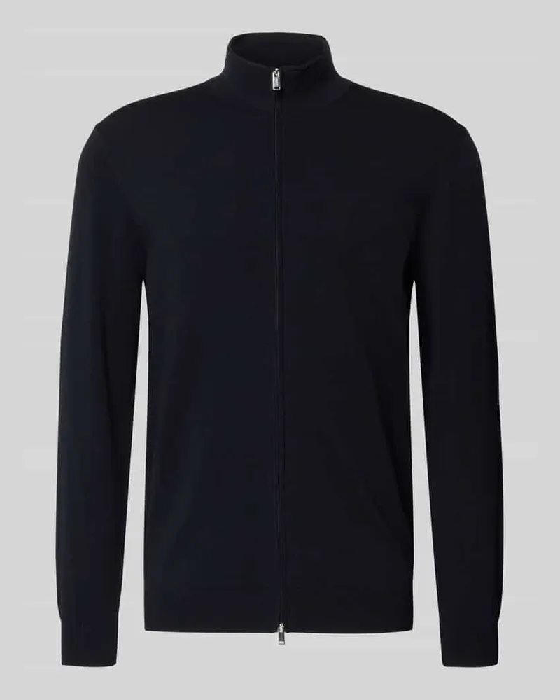 Profuomo Cardigan mit Stehkragen und Zweiwege-Reißverschluss Marine