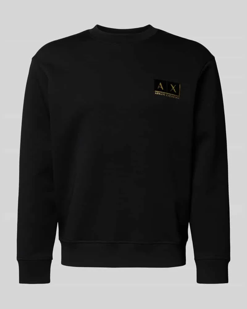 Armani Exchange Sweatshirt mit Label-Patch Modell 'FELPA Black