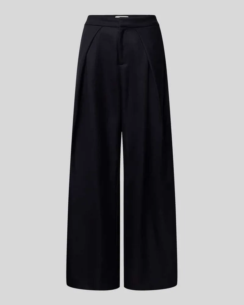 Lollys Laundry Wide Fit Stoffhose mit Bundfalten Modell 'Zola Dunkelblau