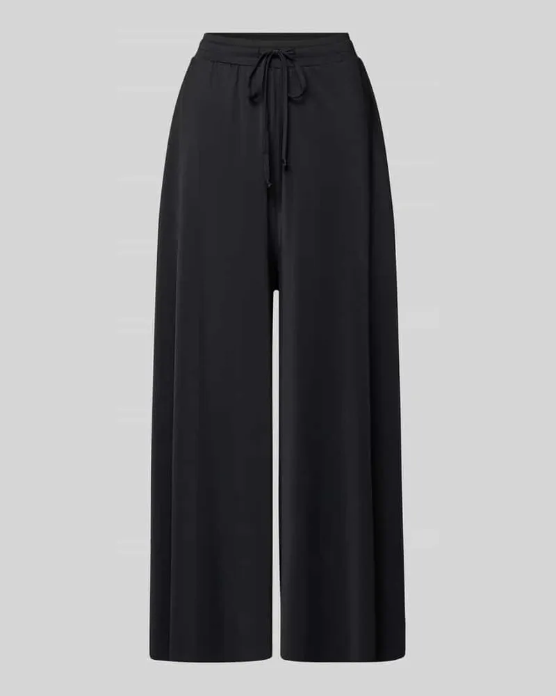 Oui  Wide Leg Hose mit Tunnelzug Black