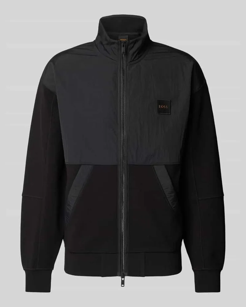 HUGO BOSS Jacke mit Zweiwege-Reißverschluss Black