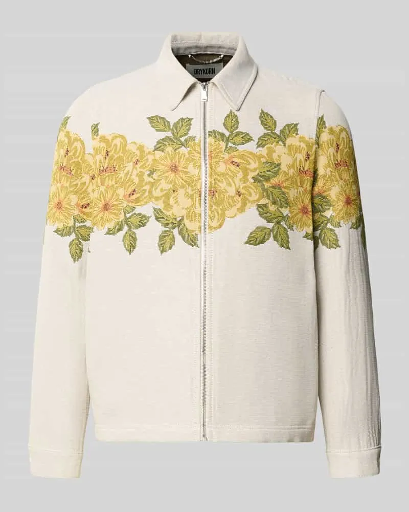 Drykorn Strickjacke mit Kentkragen Offwhite