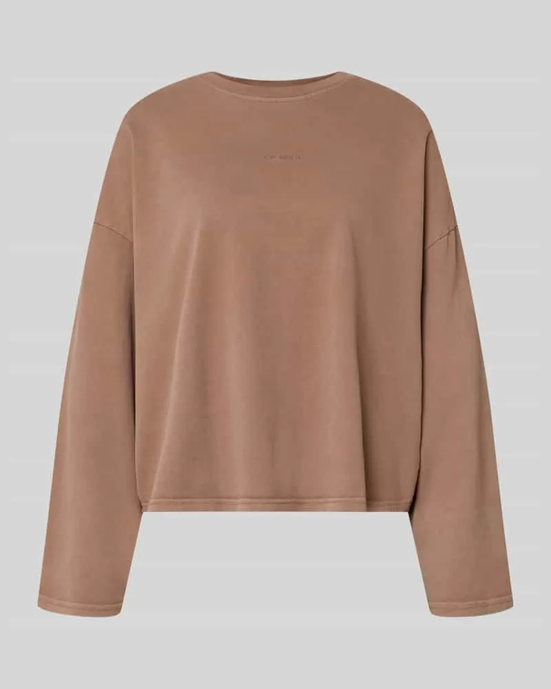 OH APRIL Regular Fit Sweatshirt mit Label-Detail Mittelbraun