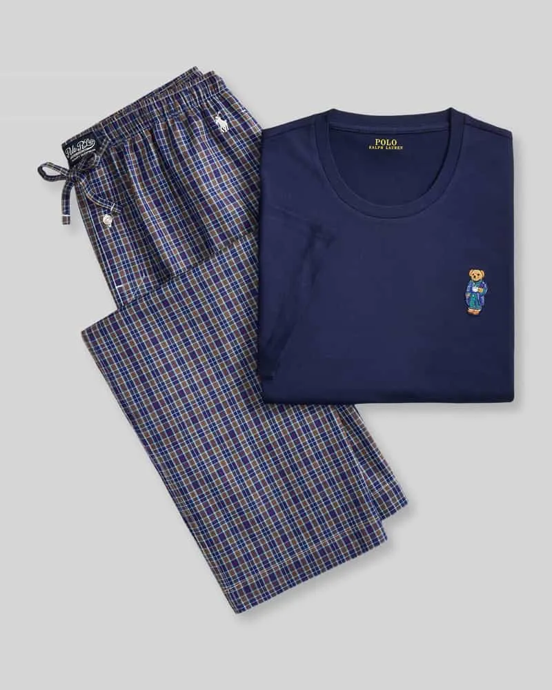 Ralph Lauren Pyjama-Set aus reiner Baumwolle Marine