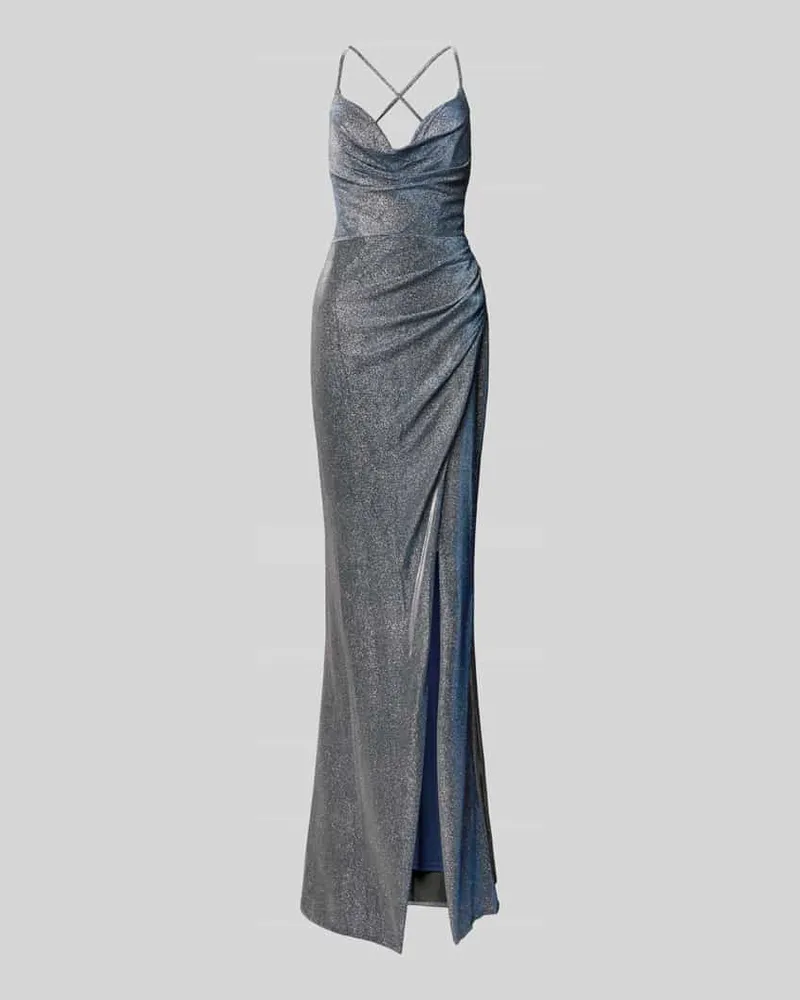 LUXUAR Abendkleid mit Beinschlitz Marine