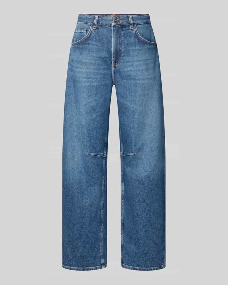 Mos Mosh Barrel Fit Jeans mit Eingrifftaschen Modell 'Dara Jeansblau