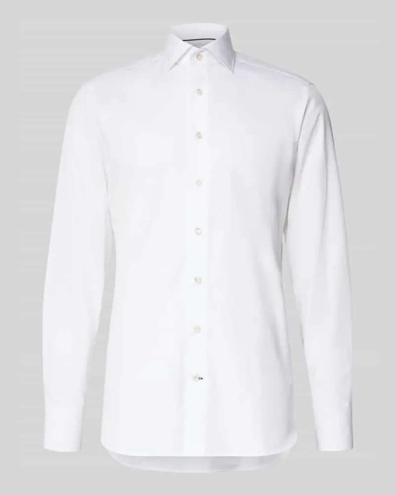 Carl Gross Regular Fit Business-Hemd mit Knopfleiste Modell 'Enno Offwhite
