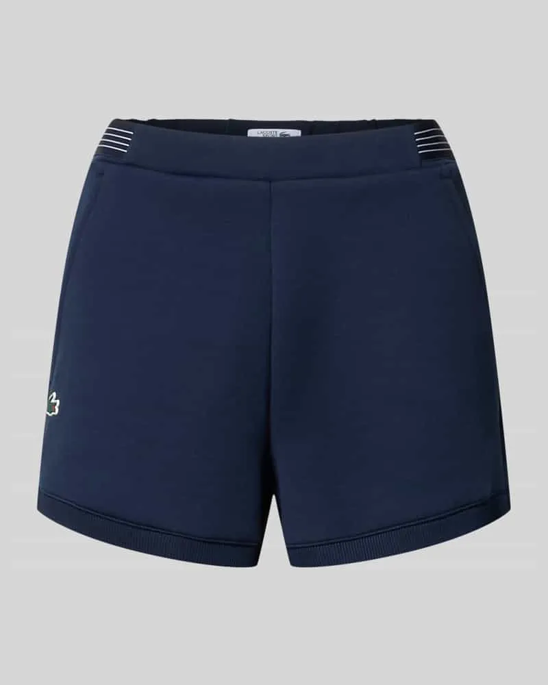 Lacoste Regular Fit Sweatshorts mit Logo-Applikation Dunkelblau