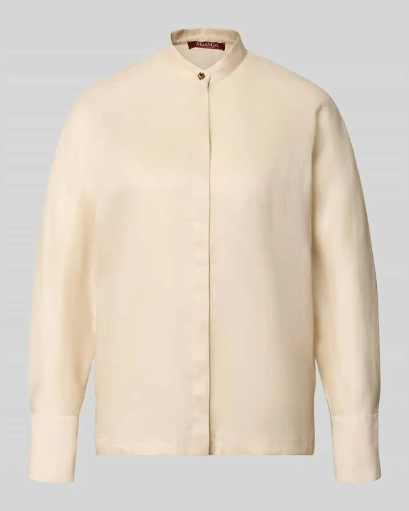 Max Mara Loose Fit Langarmbluse aus reinem Ramie Modell 'BALDI Beige
