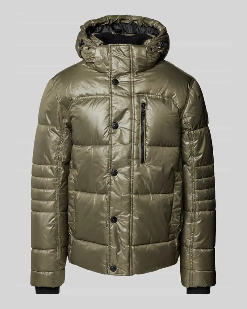 Tom Tailor Regular Fit Steppjacke aus atmungsaktivem Material mit abnehmbarer Kapuze Oliv
